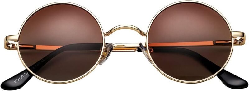 CEREMONYT Sunglasses Round Circle Lennon Glasses Retro Round Polarized Sunglasses Hippie Style Small Circle Sun Glasses