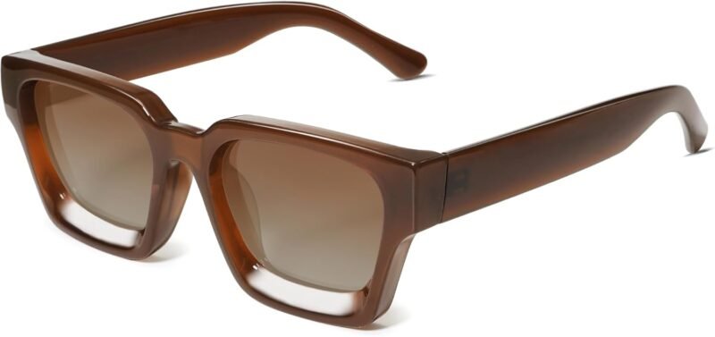 CEREMONYT Sunglasses Square  Thick Square Sunglasses for Men Women Retro Chunky Rectangle Shades UV400 Protection VL9731