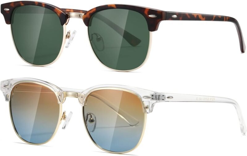 CEREMONYT Sunglasses Polarized Sunglasses WayfarerFor Women And Men Semi Rimless Frame Retro Sun Glasses AE0369