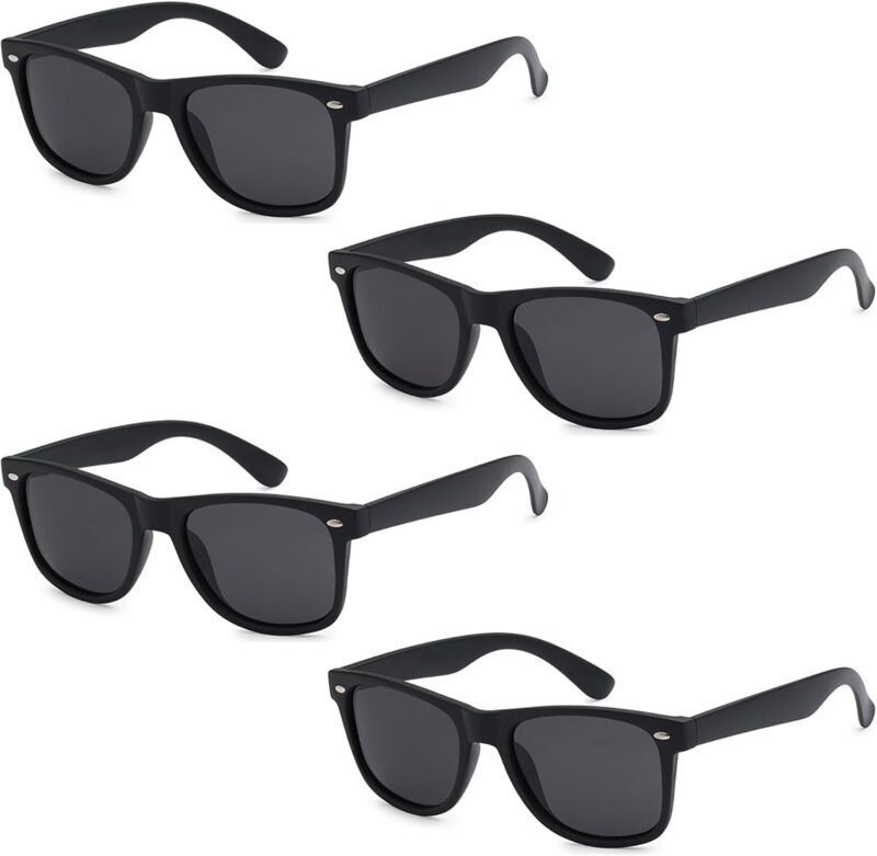 CEREMONYT Sunglasses Wholesale Unisex 80’s Retro Classic Sunglasses Wayfarer- 100% UV Protection Bulk Sunglasses Wayfarerfor Adults & Teens – Pack of 4