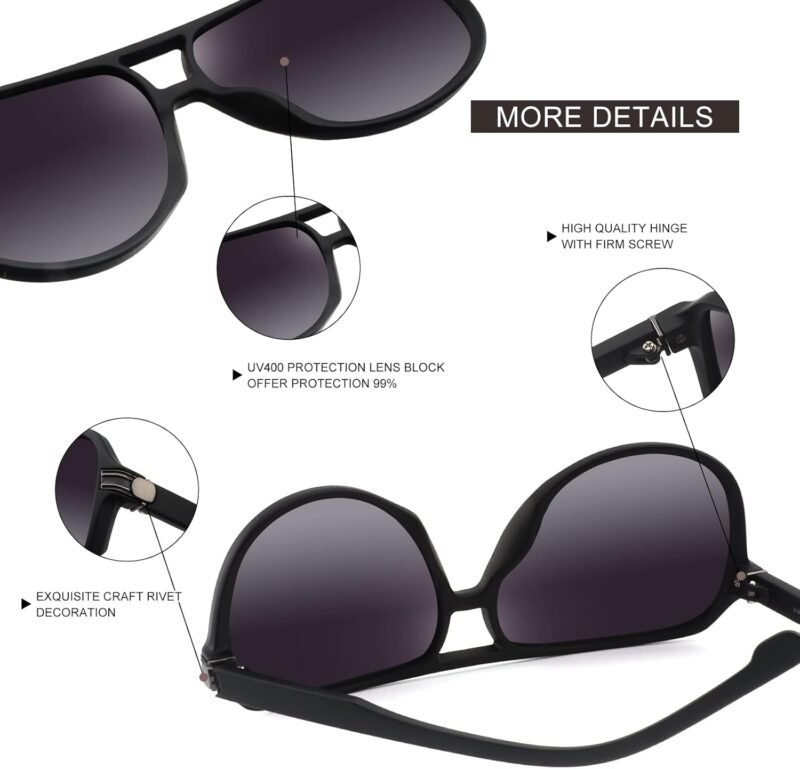 61F9SEKHYpL._AC_SL1500 CEREMONYT Sunglasses Polarized Sunglasses for Men Women,Double Bridge Square Sport Sun Glasses Pilot Shades UV Protection