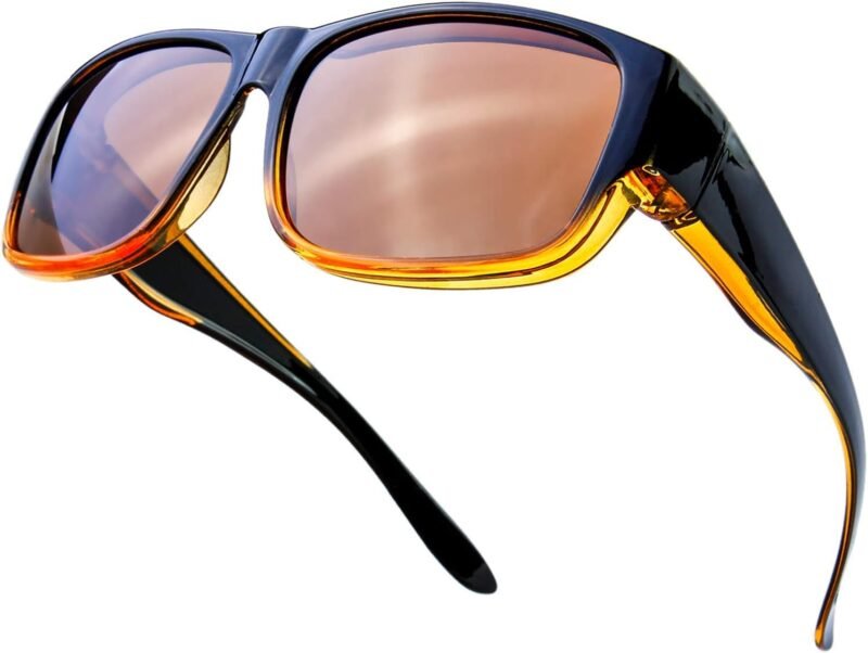 CEREMONYT Sunglasses Wraparound The Fresh High Definition Polarized Wrap Around Shield Sunglasses for Glasses – Leather Eyeglasses Case