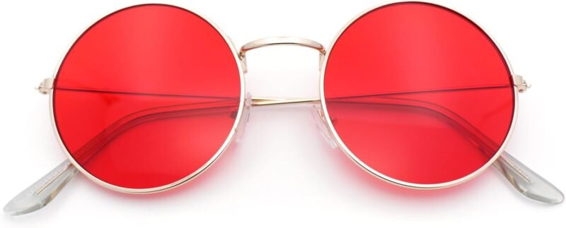 CEREMONYT Sunglasses Round  Retro Vintage Flat Color Circle Round Lens Sunglasses