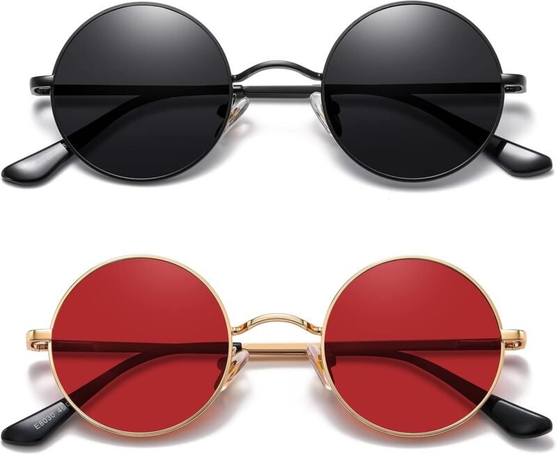 CEREMONYT Sunglasses Round  Small Round Sunglasses Polarized for Men Women Retro Vintage Circle Hippie Sun Glasses UV400