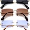 CEREMONYT Sunglasses Square  Rectangle Sunglasses for Women Men Vintage Rimless Square Sun Glasses Candy Color