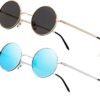 CEREMONYT Sunglasses Round Vintage Small Round Polarized Hippie Sunglasses for Men Women Circle Sun Glasses NP1002