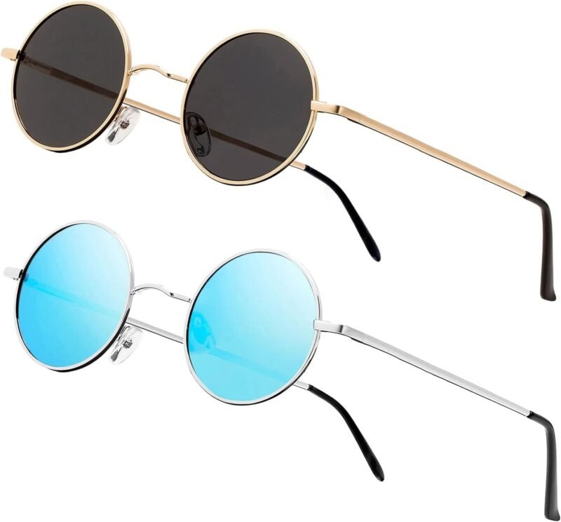 CEREMONYT Sunglasses Round Vintage Small Round Polarized Hippie Sunglasses for Men Women Circle Sun Glasses NP1002