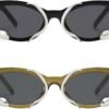 CEREMONYT Sunglasses Cat Eye Trendy Sunglasses for Women Men Vintage Narrow Cateye Metal Snake Sunnie Y2k Accessories AP3621