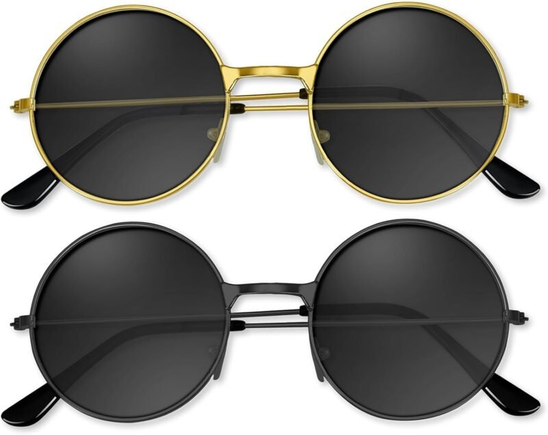 CEREMONYT Sunglasses Round 1-3 Pairs Hippie Sunglasses 70s Round Hippie Glasses Party Decoration Sunglasses for Women with Colored Glasses Cloth