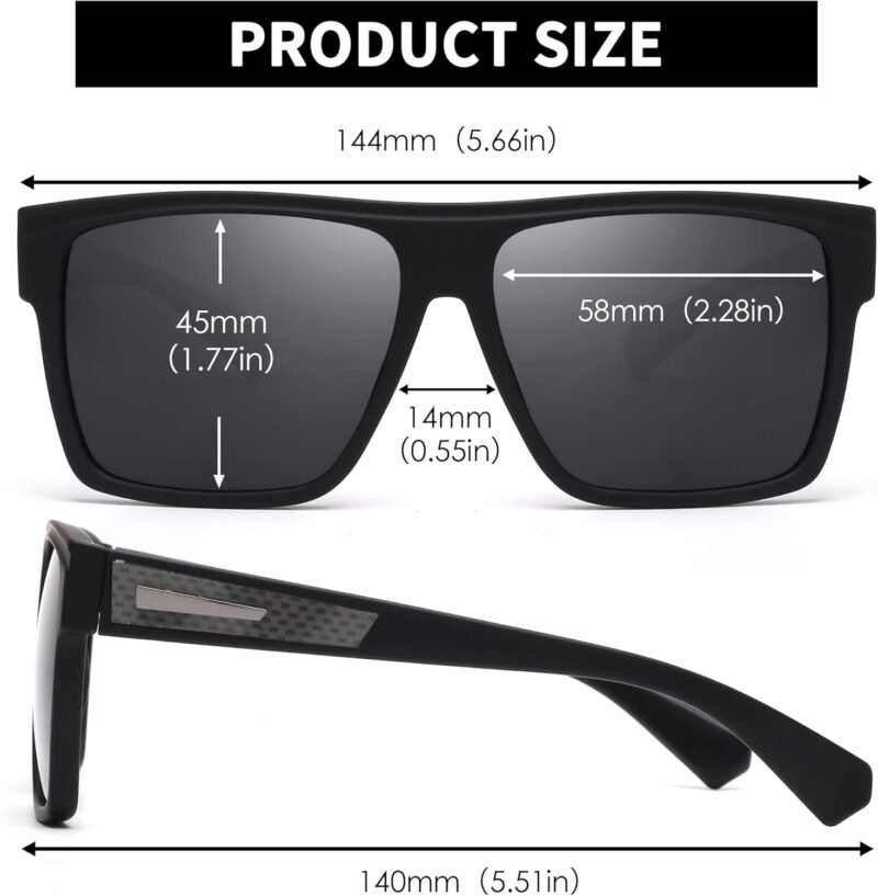 61Gwf3uhaPL._AC_SL1500 CEREMONYT Sunglasses Square Polarized Sunglasses Men Women Flat Top Square UV400 Glasses for Driving Fishing Hiking Golfing