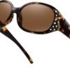 CEREMONYT Sunglasses Oval Sunglasses for Women, Rhinestone Wrap Around Sunglasses with UV400 Protection