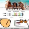 CEREMONYT Sunglasses Polarized Sunglasses for Women Men Classic Large Frame Vintage 70s Sunglasses