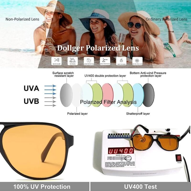 CEREMONYT Sunglasses Polarized Sunglasses for Women Men Classic Large Frame Vintage 70s Sunglasses
