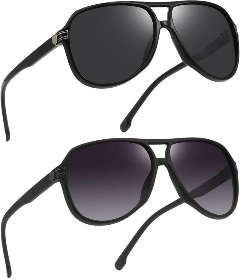 61HS4MPktxL._AC_SL1500 CEREMONYT Sunglasses Polarized Sunglasses for Men Women,Double Bridge Square Sport Sun Glasses Pilot Shades UV Protection