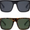 CEREMONYT Sunglasses Square  Trendy Square Sunglasses Mens Womens Oversized Flat Top Shades Retro 70s Rectangle Driving Sunnies VL9756