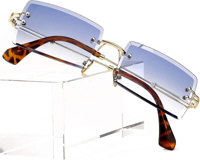 CEREMONYT Sunglasses Square  Rectangle Sunglasses for Women Men Vintage Rimless Square Sun Glasses Candy Color