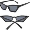 CEREMONYT Sunglasses Cat Eye Small Cat Eye Sunglasses for Men and Women Skinny  Frame Y2K Shades Trendy Fun Fashion Glasses