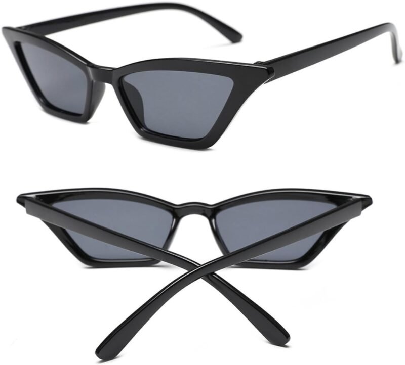 CEREMONYT Sunglasses Cat Eye Small Cat Eye Sunglasses for Men and Women Skinny  Frame Y2K Shades Trendy Fun Fashion Glasses