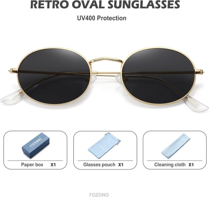 61IrbTWdMhL._AC_SL1500 CEREMONYT Sunglasses Small Oval Sunglasses for Women Men Trendy Metal Sun Glasses Classic Shades FZN903