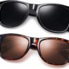 CEREMONYT Sunglasses Browline Square Sunglasses Polarized UV Protection Trendy Designer Sun Glasses Men Women