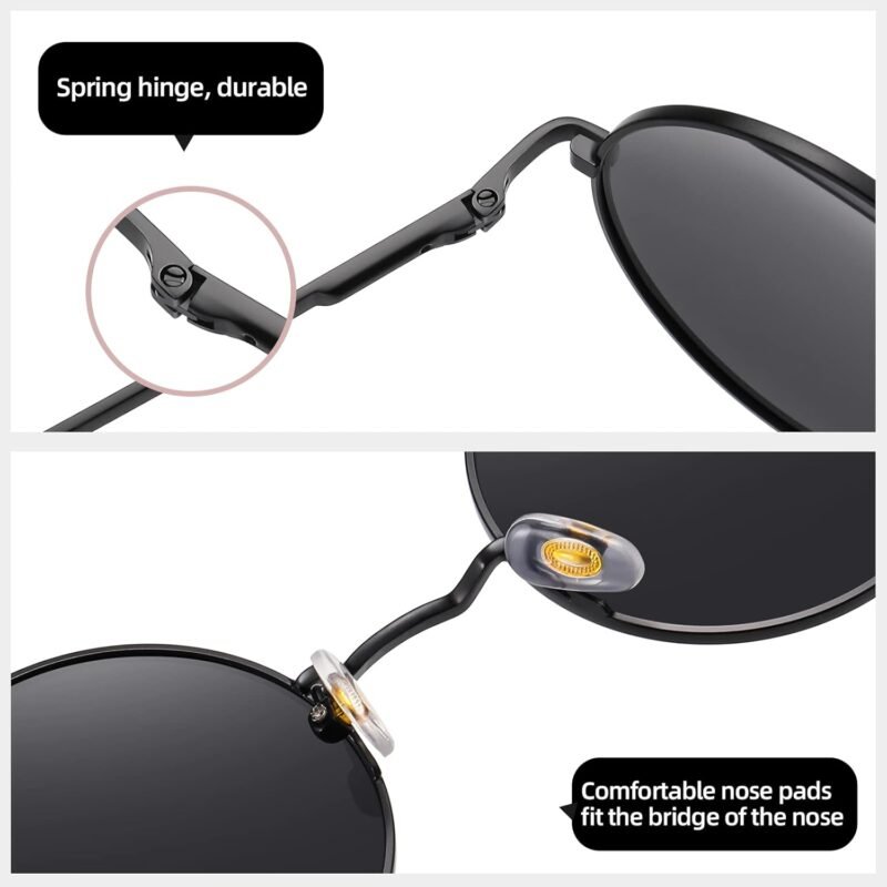 CEREMONYT Sunglasses Round  Small Round Sunglasses Polarized for Men Women Retro Vintage Circle Hippie Sun Glasses UV400