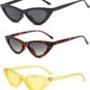CEREMONYT Sunglasses Cat Eye Vintage Narrow Cat Eye Sunglasses for Women Clout Goggles Plastic Frame