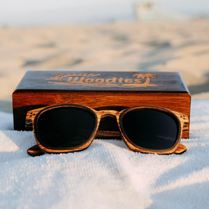 CEREMONYT Sunglasses Wood Vintage One Bridge Pilot Polarized Black Sunglasses | FREE Display Box | 100% UVA/UVB Ray Protection