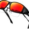 CEREMONYT Sunglasses Wraparound Fit Over Glasses for Men Women, Polarized, UV400 Protection, Wrap Around Sunglasses