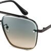 CEREMONYT Sunglasses Sunglasses, Fashion Square Pilot Sunglasses, Vintage Metal Gradient Glasses for Men and Women, B4104