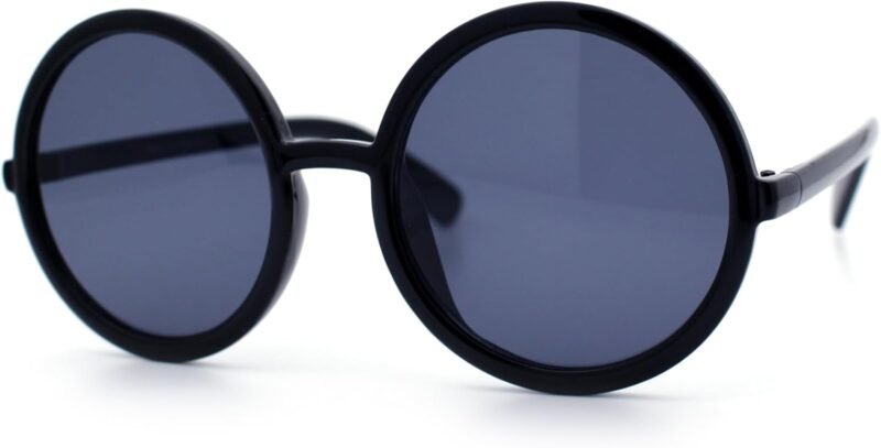CEREMONYT Sunglasses Round  Womens Wizard Round Circle Lens Plastic Mod Fashion Sunglasses