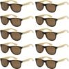 CEREMONYT Sunglasses Wholesale Bamboo Sunglasses WayfarerRetro 80’s Wood Sunglasses WayfarerMen-Cool Sunglasses Wayfarerfor Men & Women-10 Pack