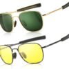 CEREMONYT Sunglasses Men’s Military Style Polarized Pilot  Sunglasses Bayonet Temples