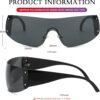 CEREMONYT Sunglasses Wraparound Rimless Y2K Sunglasses Women Men Oversized Fashion Wrap Around Frameless Sun Glasses