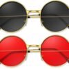 CEREMONYT Sunglasses Round 1-3 Pairs Hippie Sunglasses 70s Round Hippie Glasses Party Decoration Sunglasses for Women with Colored Glasses Cloth