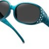 CEREMONYT Sunglasses Oval Sunglasses for Women, Rhinestone Wrap Around Sunglasses with UV400 Protection