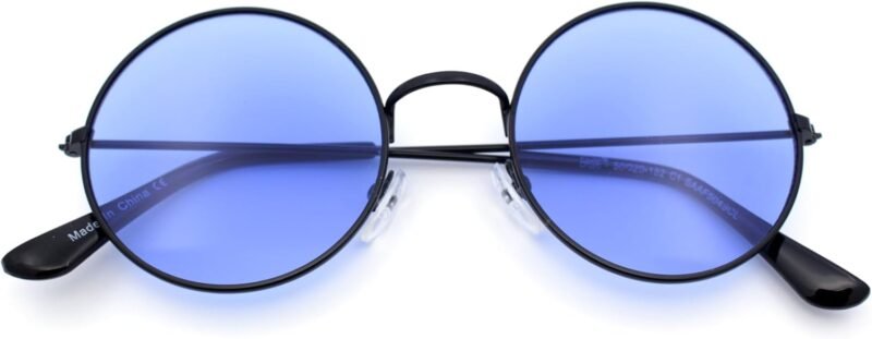 CEREMONYT Sunglasses Round  Retro Vintage Flat Color Circle Round Lens Sunglasses