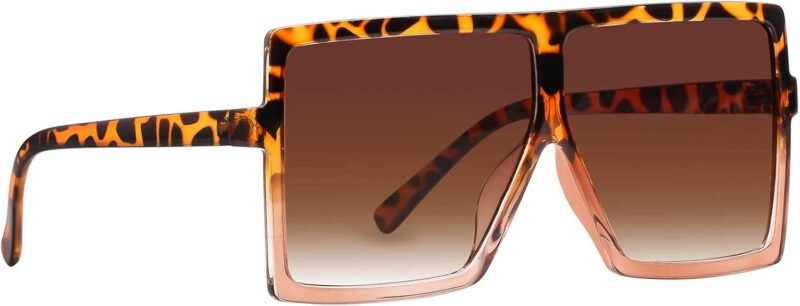 CEREMONYT Sunglasses Square Square Oversized Sunglasses for Women Men Flat Top Fashion Shades