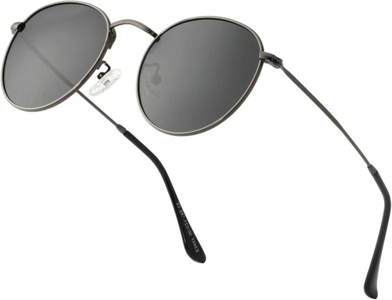 CEREMONYT Sunglasses Round Polarized Sunglasses for Women Men Classic Retro Sun Glasses Circle Metal Frame Shades UV Protection
