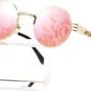 CEREMONYT Sunglasses Round  Round Steampunk Sunglasses Circle Lennon Hippie Glasses Metal Frame 100% UV Blocking Lens