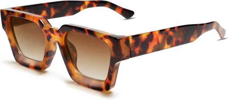 CEREMONYT Sunglasses Square  Thick Square Sunglasses for Men Women Retro Chunky Rectangle Shades UV400 Protection VL9731