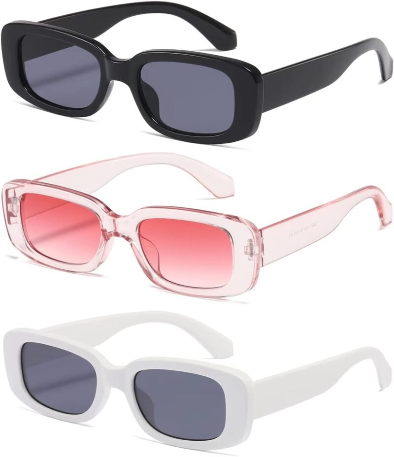 CEREMONYT Sunglasses Square Rectangle Sunglasses for Women Men Trendy Retro Fashion Sun Glasses 90’s Vintage UV 400 Protection Square Frame K1200