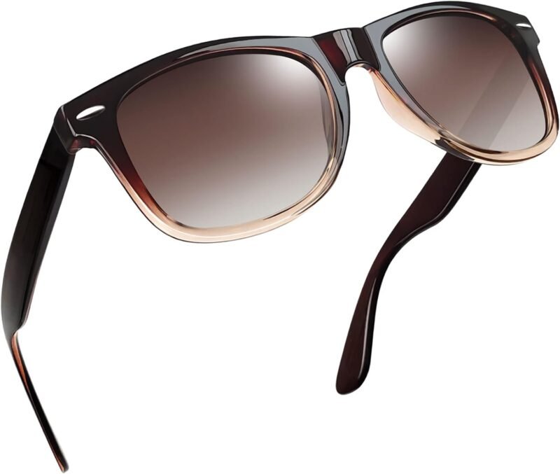 CEREMONYT Sunglasses Browline Square Sunglasses Polarized UV Protection Trendy Designer Sun Glasses Men Women