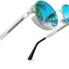 CEREMONYT Sunglasses Round E72 Retro Steampunk Style Inspired Round Metal Circle Polarized Sunglasses for Women Men