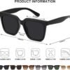 CEREMONYT Sunglasses Square Large Square Sunglasses Trendy Polarized Sunglasses for Women Men Classic Retro Style UV400 Protection