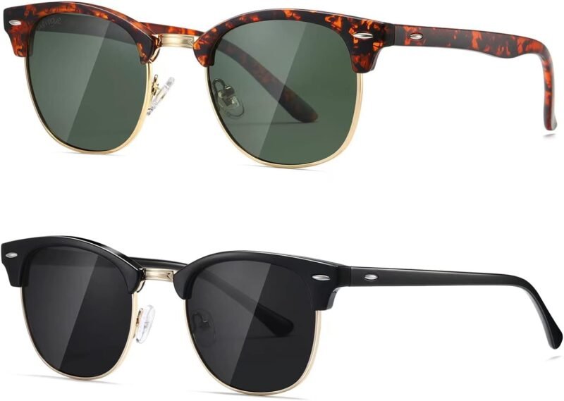 CEREMONYT Sunglasses Polarized Sunglasses WayfarerFor Women And Men Semi Rimless Frame Retro Sun Glasses AE0369