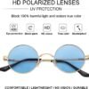 CEREMONYT Sunglasses Round Polarized Round Sunglasses for Men Women Hippie Small Circle Glasses Red Yellow Lenses