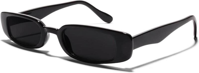 CEREMONYT Sunglasses Super Dark Black Sunglasses WayfarerUV Protection Lens Spring Hinge 80s Vintage Retro Inspired Shades