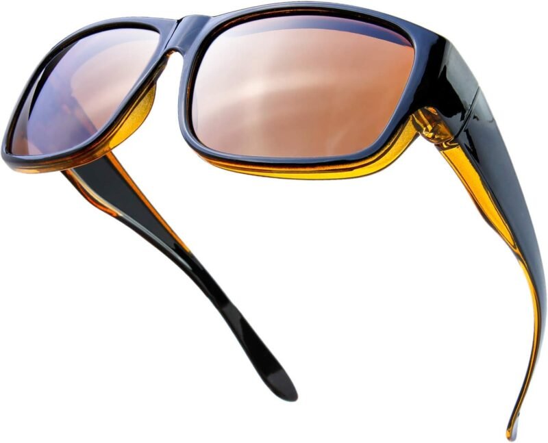 CEREMONYT Sunglasses Wraparound The Fresh High Definition Polarized Wrap Around Shield Sunglasses for Glasses – Leather Eyeglasses Case