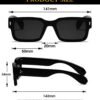 CEREMONYT Sunglasses Square  Frame Sunglasses for Women Men Trendy Chunky Rectangle Sun Glasses Black Shades UV400 Protection