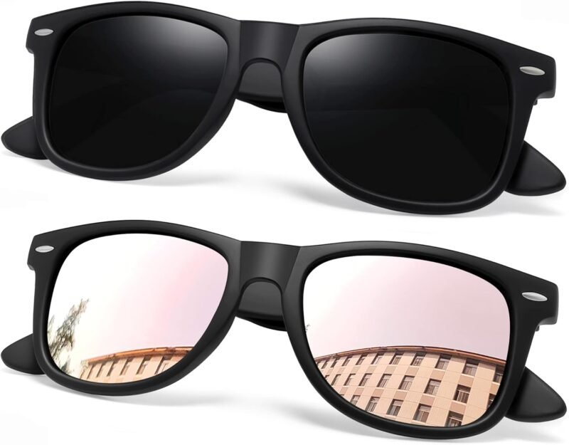 CEREMONYT Sunglasses Browline Square Sunglasses Polarized UV Protection Trendy Designer Sun Glasses Men Women